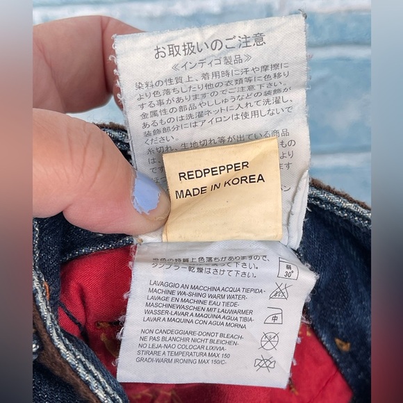 Red Pepper Y2K Embroidered Denim Pants Boot Cut Low Rise size 24 - Picture 15 of 16